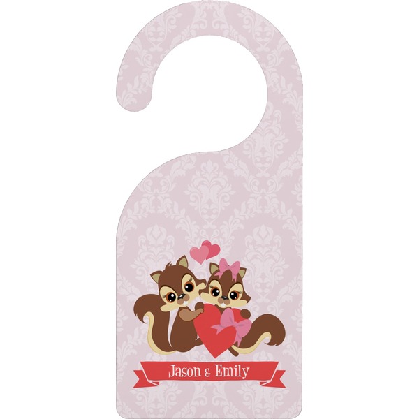 Custom Chipmunk Couple Door Hanger (Personalized)