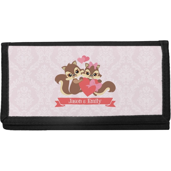 Custom Chipmunk Couple Canvas Checkbook Cover (Personalized)