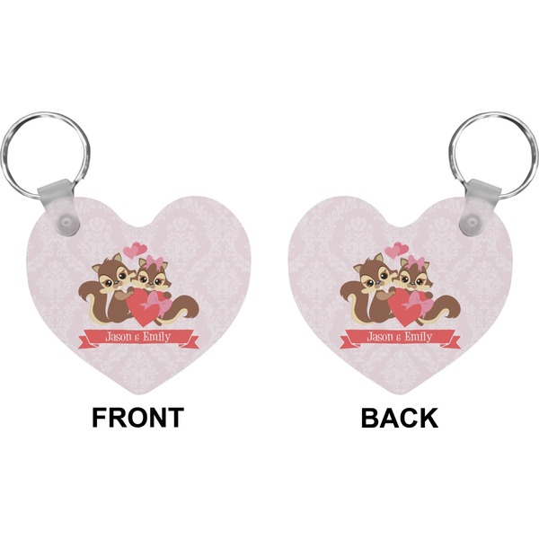 Racoon Couple Heart Keychain (Front + Back)