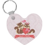 Chipmunk Couple Heart Plastic Keychain w/ Couple's Names