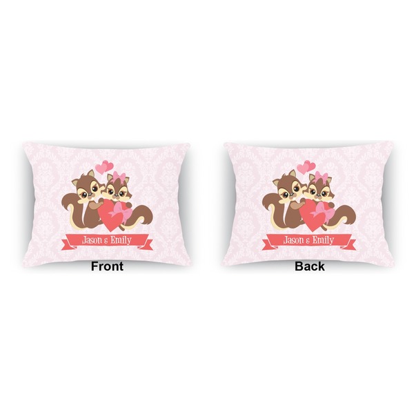 Racoon Couple Indoor Rectangular Burlap Pillow (Front and Back)