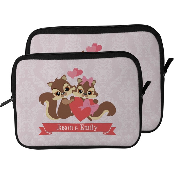 Racoon Couple Laptop Sleeve (Size Comparison)