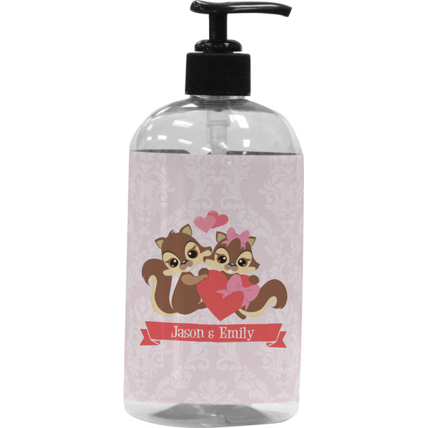 Custom Chipmunk Couple Plastic Soap / Lotion Dispenser (Personalized)