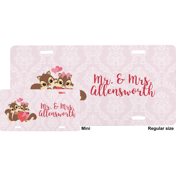 Racoon Couple License Plate (Sizes)