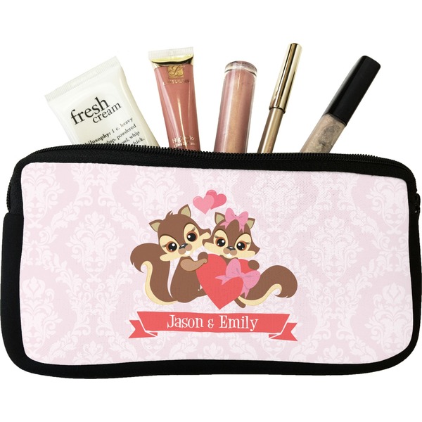 Custom Chipmunk Couple Makeup / Cosmetic Bag - Small (Personalized)