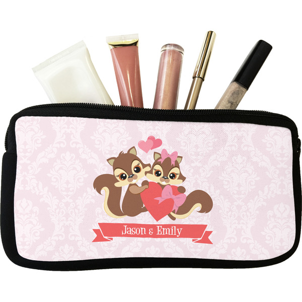 Custom Chipmunk Couple Makeup / Cosmetic Bag - Small (Personalized)