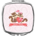 Chipmunk Couple Compact Makeup Mirror (Personalized)