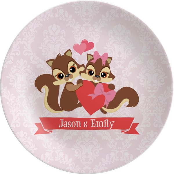 Custom Chipmunk Couple Melamine Plate (Personalized)
