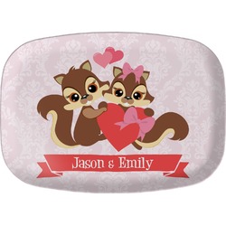 Chipmunk Couple Melamine Platter (Personalized)