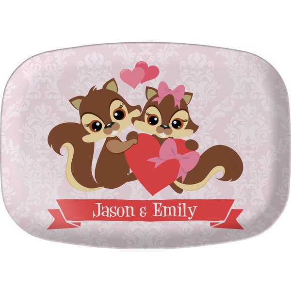 Custom Chipmunk Couple Melamine Platter (Personalized)
