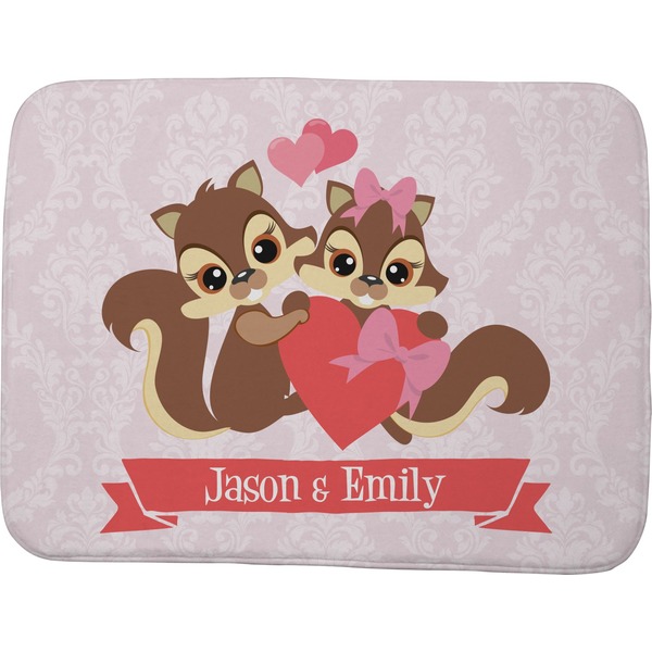 Custom Chipmunk Couple Memory Foam Bath Mat - 48"x36" (Personalized)