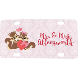Chipmunk Couple Mini / Bicycle License Plate (4 Holes) (Personalized)