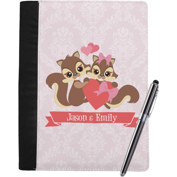 Custom Chipmunk Couple Notebook Padfolio - Large w/ Couple's Names