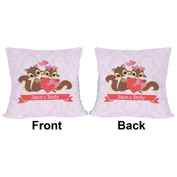 Racoon Couple Outdoor Pillow - 16x16