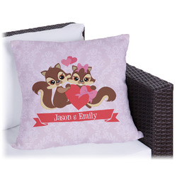 Chipmunk Couple Outdoor Pillow - 16" (Personalized)