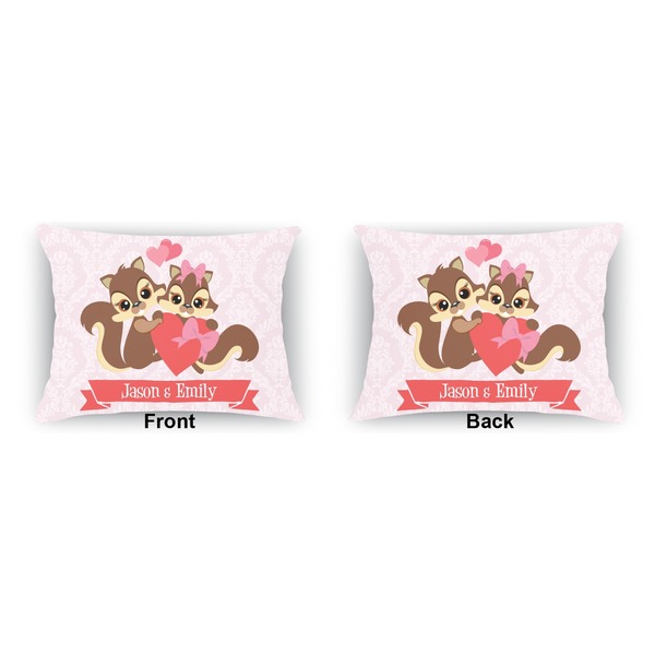 Racoon Couple Outdoor Rectangular Throw Pillow (Front and Back)