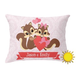 Chipmunk Couple Outdoor Throw Pillow (Rectangular) (Personalized)