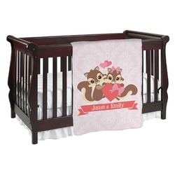 Chipmunk Couple Baby Blanket (Personalized)