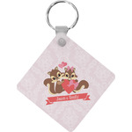 Chipmunk Couple Diamond Plastic Keychain w/ Couple's Names