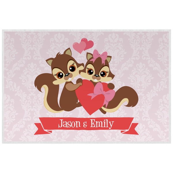 Custom Chipmunk Couple Laminated Placemat w/ Couple's Names
