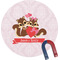 Chipmunk Couple Round Fridge Magnet (Personalized)