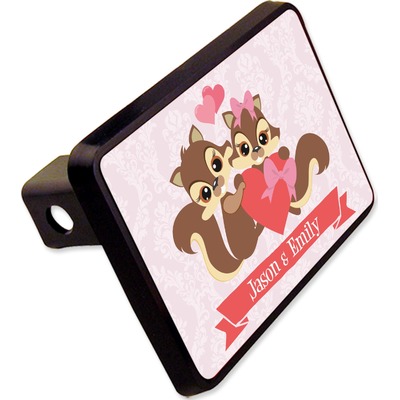 Chipmunk Couple Rectangular Trailer Hitch Cover - 2" (Personalized)