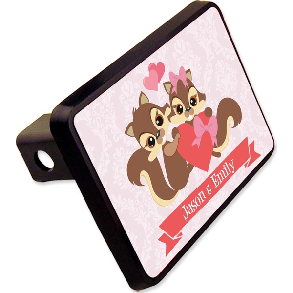 Custom Chipmunk Couple Rectangular Trailer Hitch Cover - 2" (Personalized)