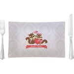 Chipmunk Couple Rectangular Glass Lunch / Dinner Plate - Single or Set (Personalized)