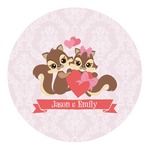 Chipmunk Couple Round Decal (Personalized)