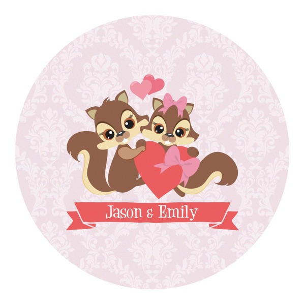 Custom Chipmunk Couple Round Decal - Large (Personalized)