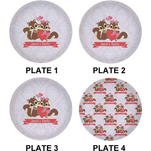 Racoon Couple Set of Lunch / Dinner Plates (Approval)