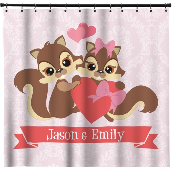 Custom Chipmunk Couple Shower Curtain (Personalized)