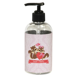 Chipmunk Couple Plastic Soap / Lotion Dispenser (8 oz - Small - Black) (Personalized)