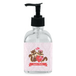 Chipmunk Couple Glass Soap & Lotion Bottle - Single Bottle (Personalized)