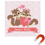 Chipmunk Couple Square Car Magnet - 10" (Personalized)
