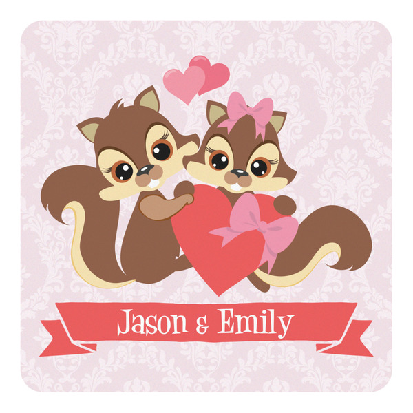 Custom Chipmunk Couple Square Decal (Personalized)