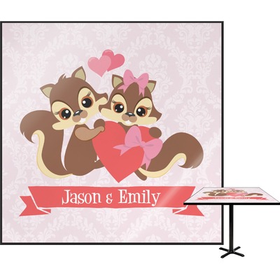 Chipmunk Couple Square Table Top (Personalized)
