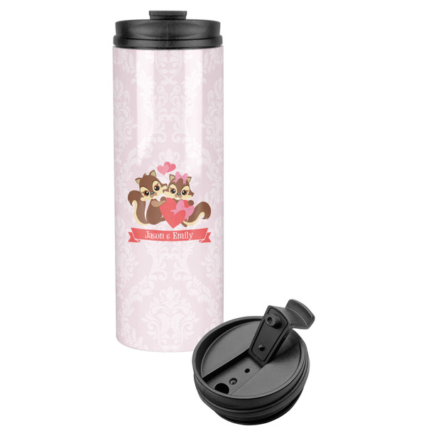 Custom Chipmunk Couple Stainless Steel Skinny Tumbler (Personalized)