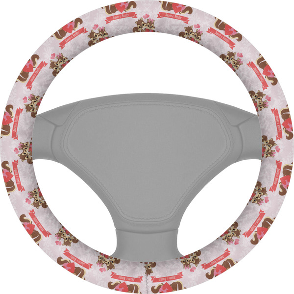 Custom Chipmunk Couple Steering Wheel Cover (Personalized)