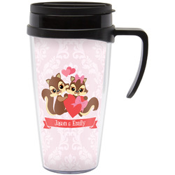 Chipmunk Couple Acrylic Travel Mug with Handle (Personalized)