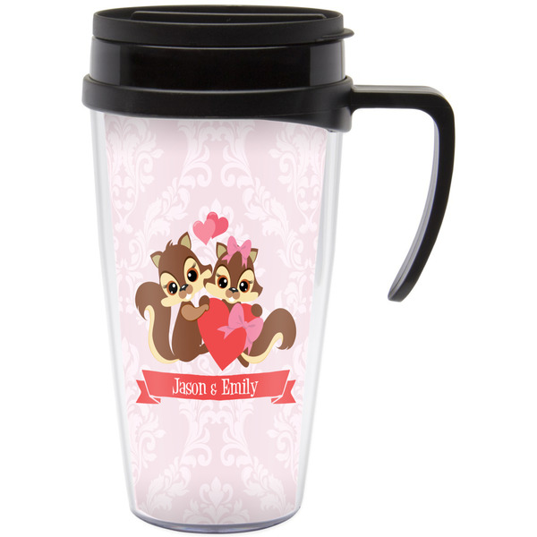 Custom Chipmunk Couple Acrylic Travel Mug with Handle (Personalized)