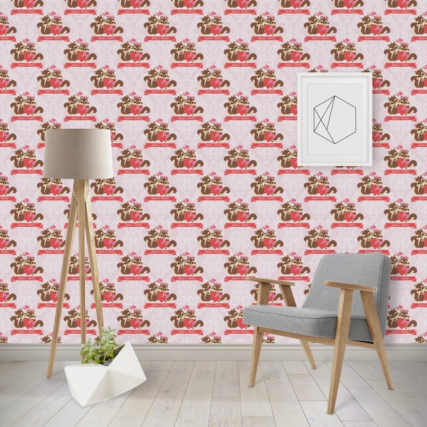 Custom Chipmunk Couple Wallpaper & Surface Covering (Peel & Stick - Repositionable)