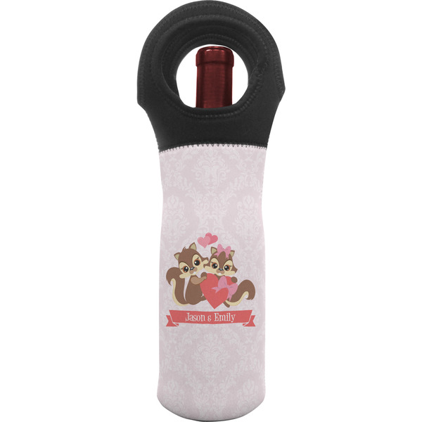 Custom Chipmunk Couple Wine Tote Bag (Personalized)