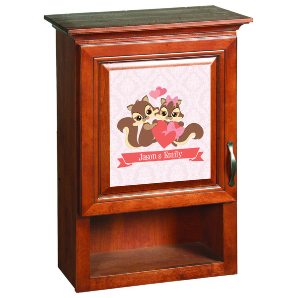 Racoon Couple Wooden Cabinet Decal (Medium)
