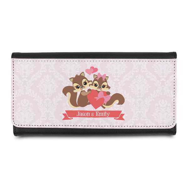 Custom Chipmunk Couple Leatherette Ladies Wallet (Personalized)