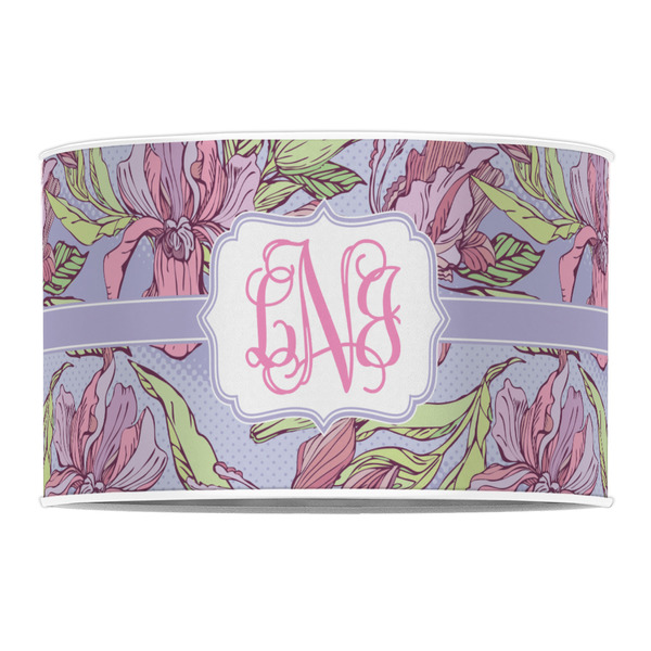 Orchids 12" Drum Lampshade - FRONT (Poly Film)