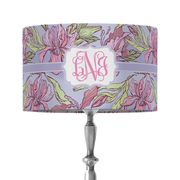 Custom Orchids 12" Drum Lamp Shade - Fabric (Personalized)