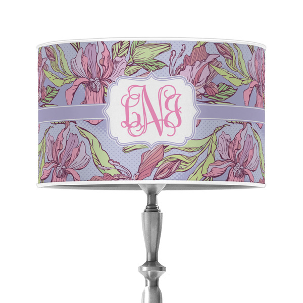 Custom Orchids 12" Drum Lamp Shade - Poly-film (Personalized)