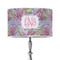 Orchids 12" Drum Lampshade - ON STAND (Poly Film)