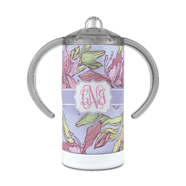 Custom Orchids 12 oz Stainless Steel Sippy Cup (Personalized)